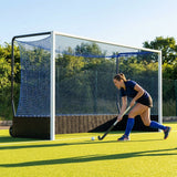 Aluminium hockey goal with reinforced frame for professional use