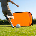 Folding football goal with aluminium frame and high-impact net