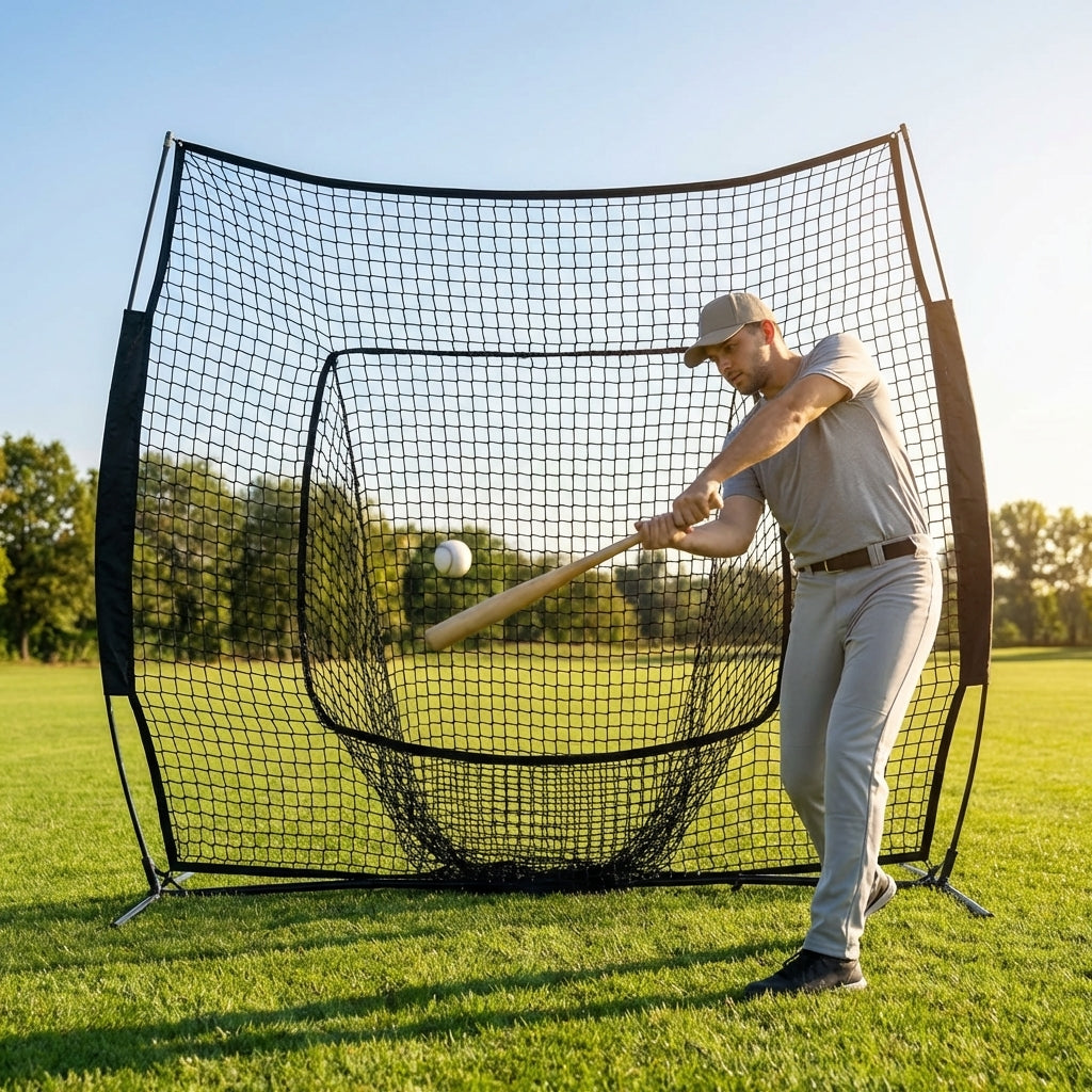 Custom baseball nets made from HDPP material in black