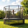 Black trampoline safety net skirt with durable PE mesh