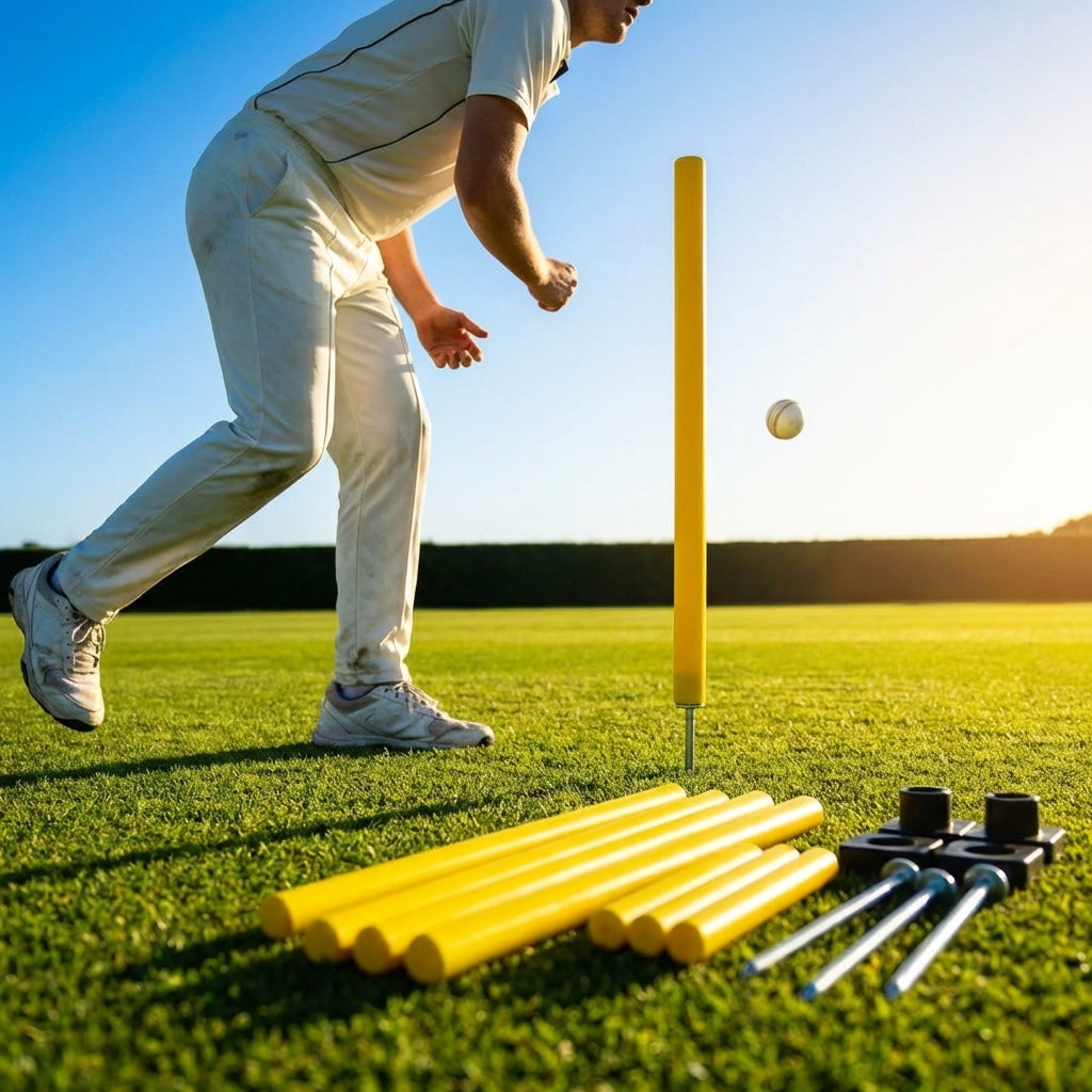 Flexible Cricket Stumps set with customisable options for training