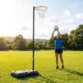 Adjustable netball posts for indoor and outdoor use