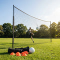 Ball stop netting system with steel posts and HDPP netting