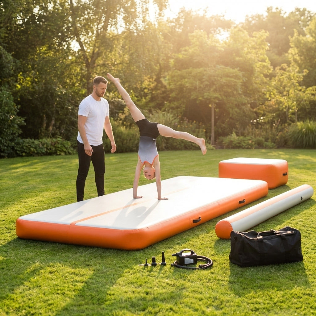 Inflatable Gymnastics Mat Set with Beam and Block