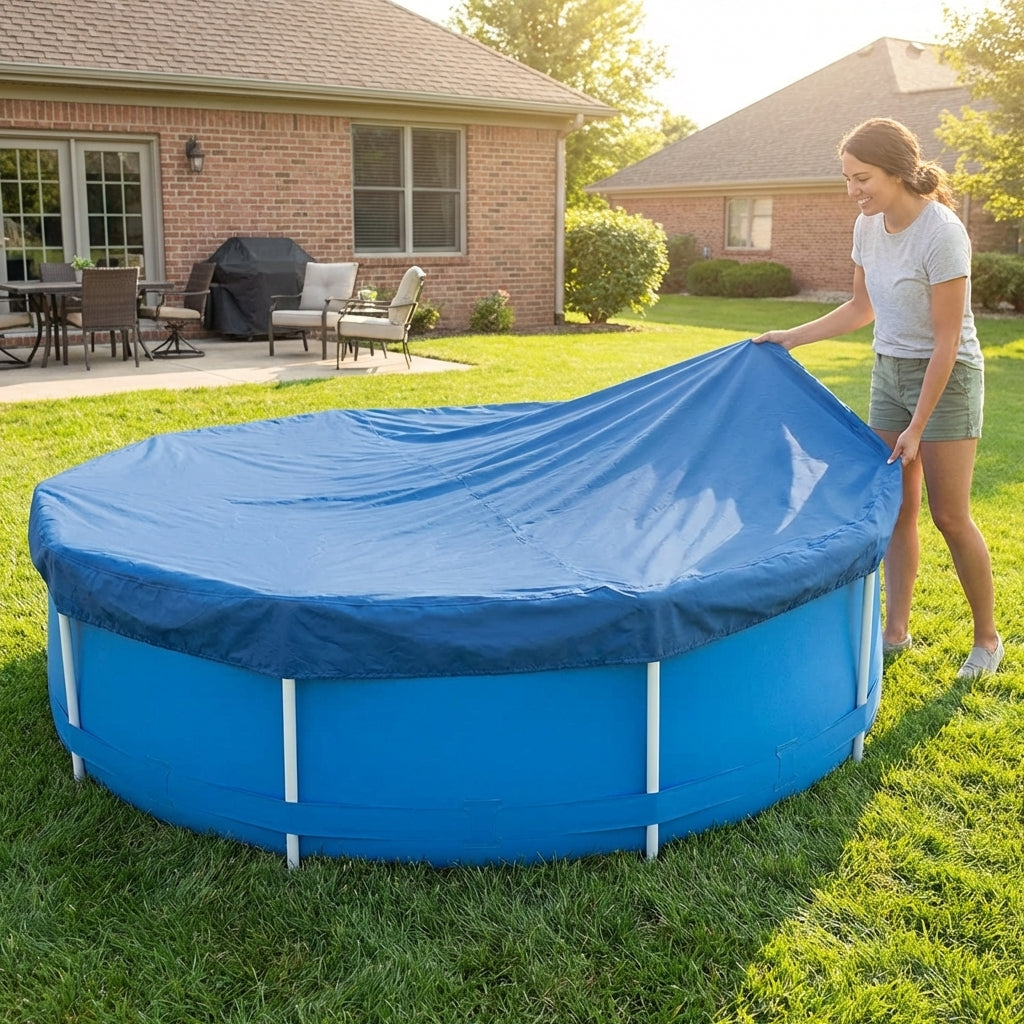 Durable swimming pool cover for outdoor use