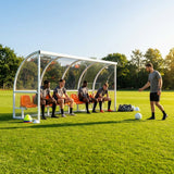 Heavy duty aluminium team shelter with moulded seats