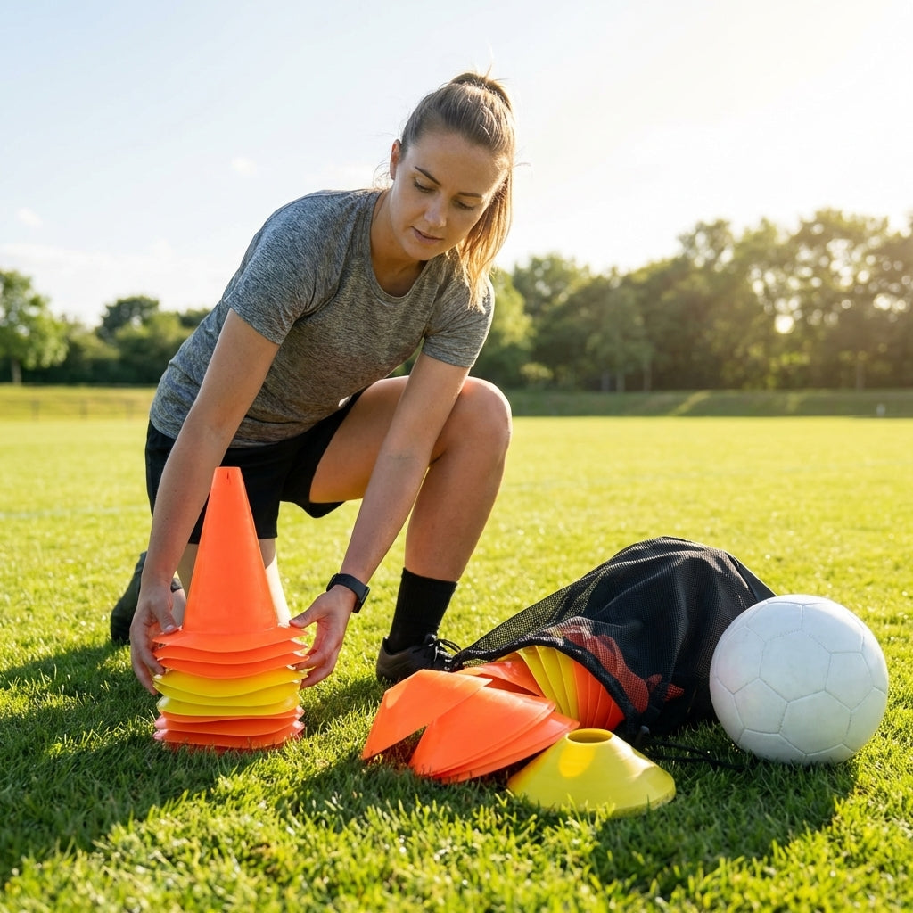 Training cones for sports and agility, durable plastic