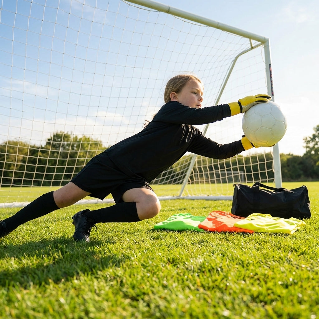 Kids' Goalkeeper Kit including shirt, shorts, and socks