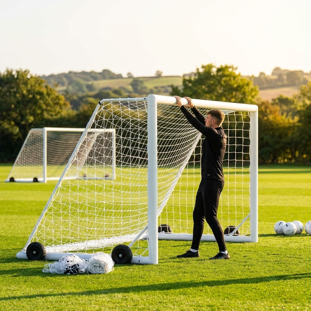 Replacement football goal nets for Alu110 goals, various sizes in white
