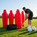 Inflatable football mannequins available in multiple sizes for training use