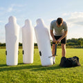 Inflatable football mannequins available in multiple sizes for training use