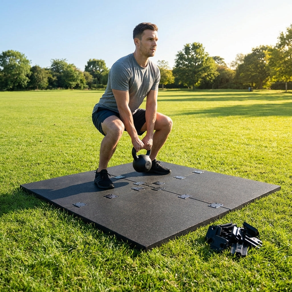 Rubber gym flooring mats available in various colours and thicknesses