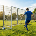 Aluminium football goal with folding mechanism