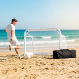 Beach football goal with fluorescent net and aluminium frame