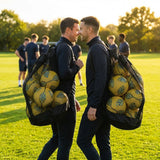 Football carry bag with 12 footballs, durable mesh