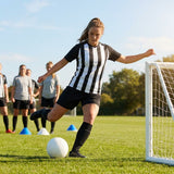 Women's striped football shirts in various colours and sizes