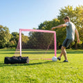 Beach football goal with fluorescent net and aluminium frame