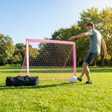 Beach football goal with fluorescent net and aluminium frame