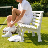 Replacement bench parts for tennis courts, available in various colours