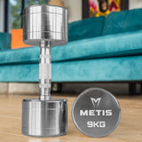 Chrome dumbbells with ergonomic design for gym and home use