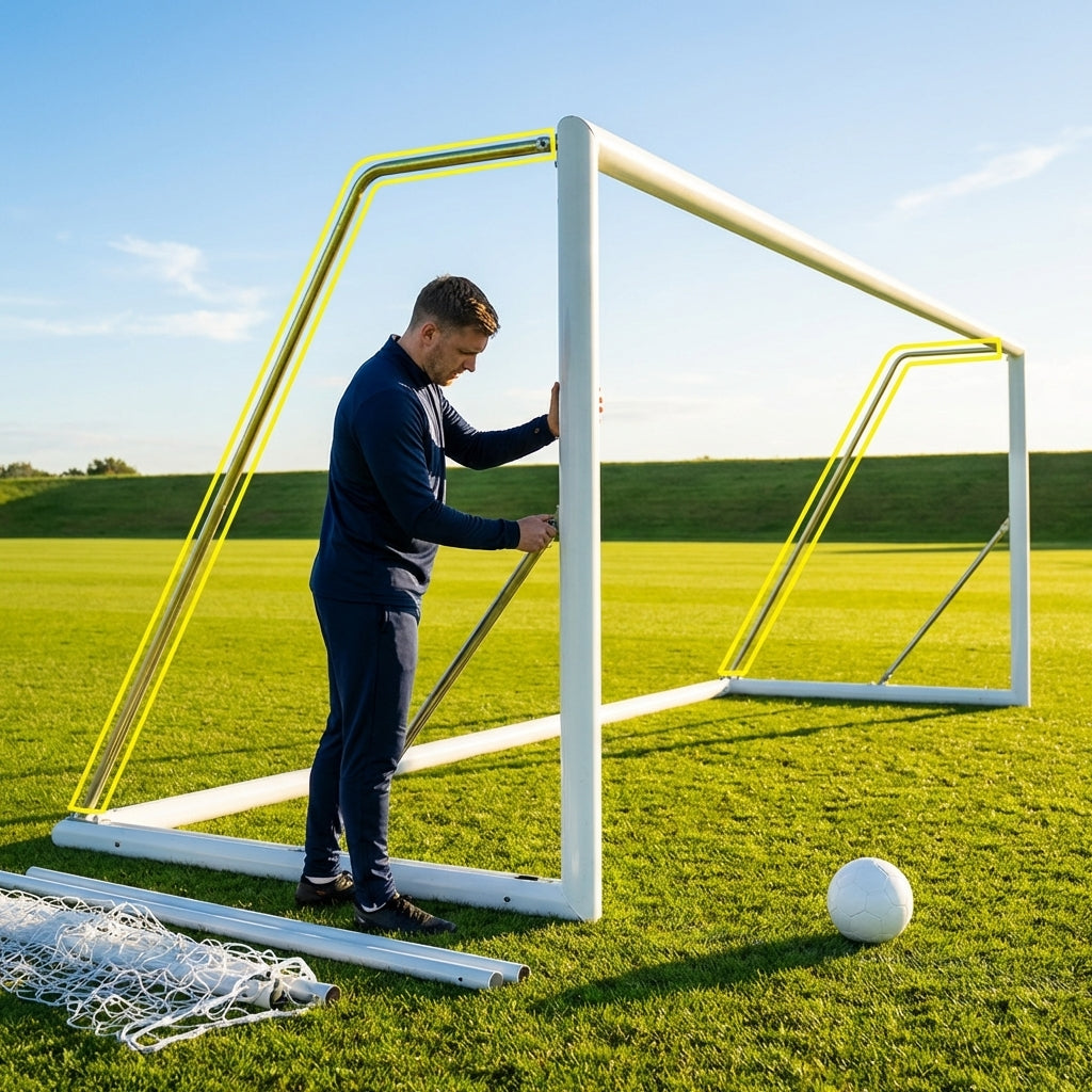 Football goal replacement stanchions available in multiple sizes