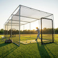 Baseball Batting Cage Net in black, 55ft length, durable for outdoor training