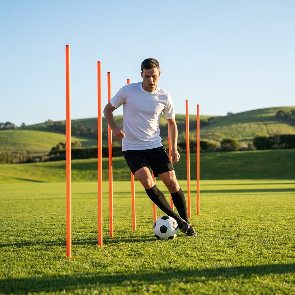 Slalom training poles in vibrant colours for sports practice