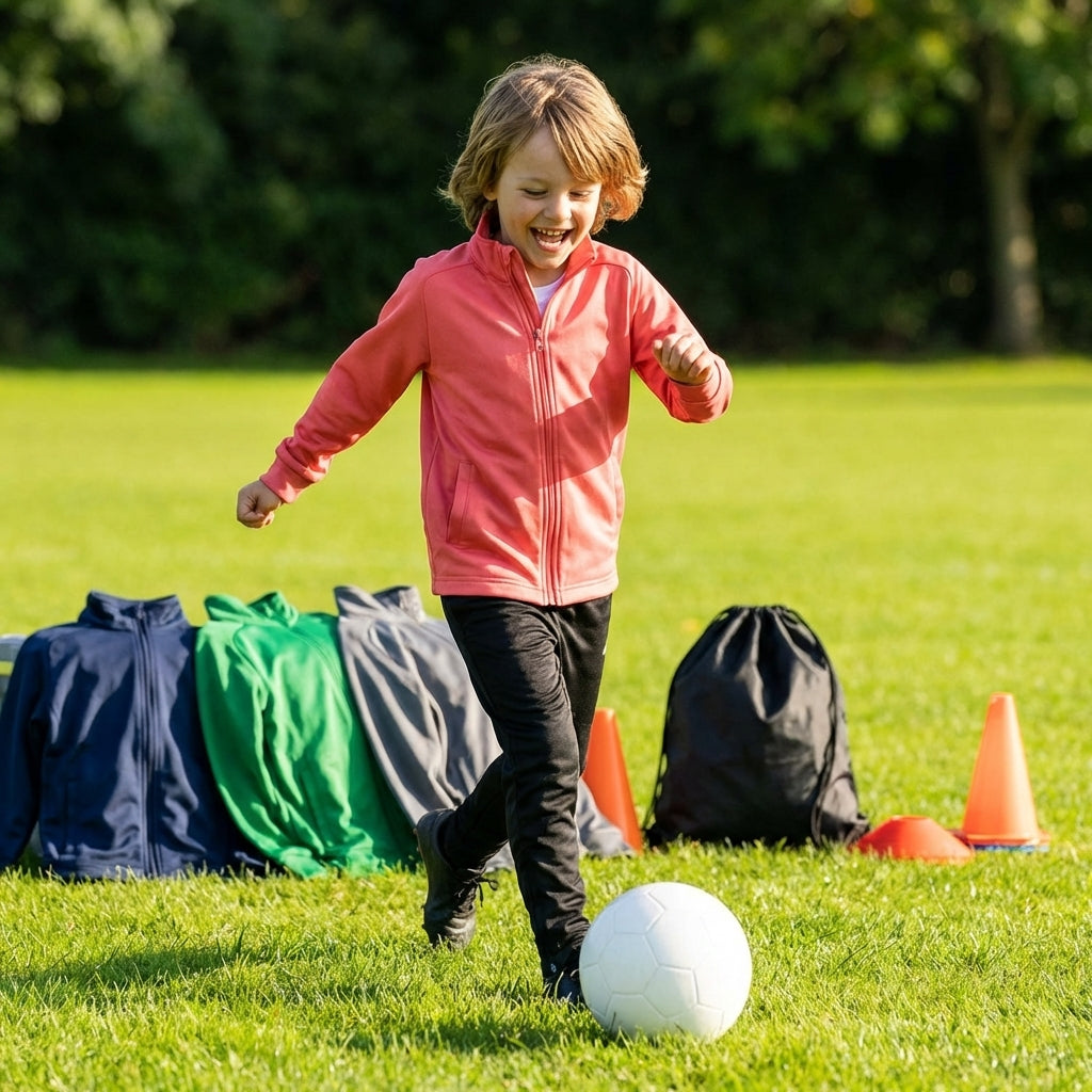 Kids' full zip sports jacket for training and casual wear