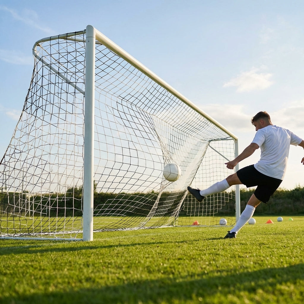 Multi-colour football goal nets for full-size goals