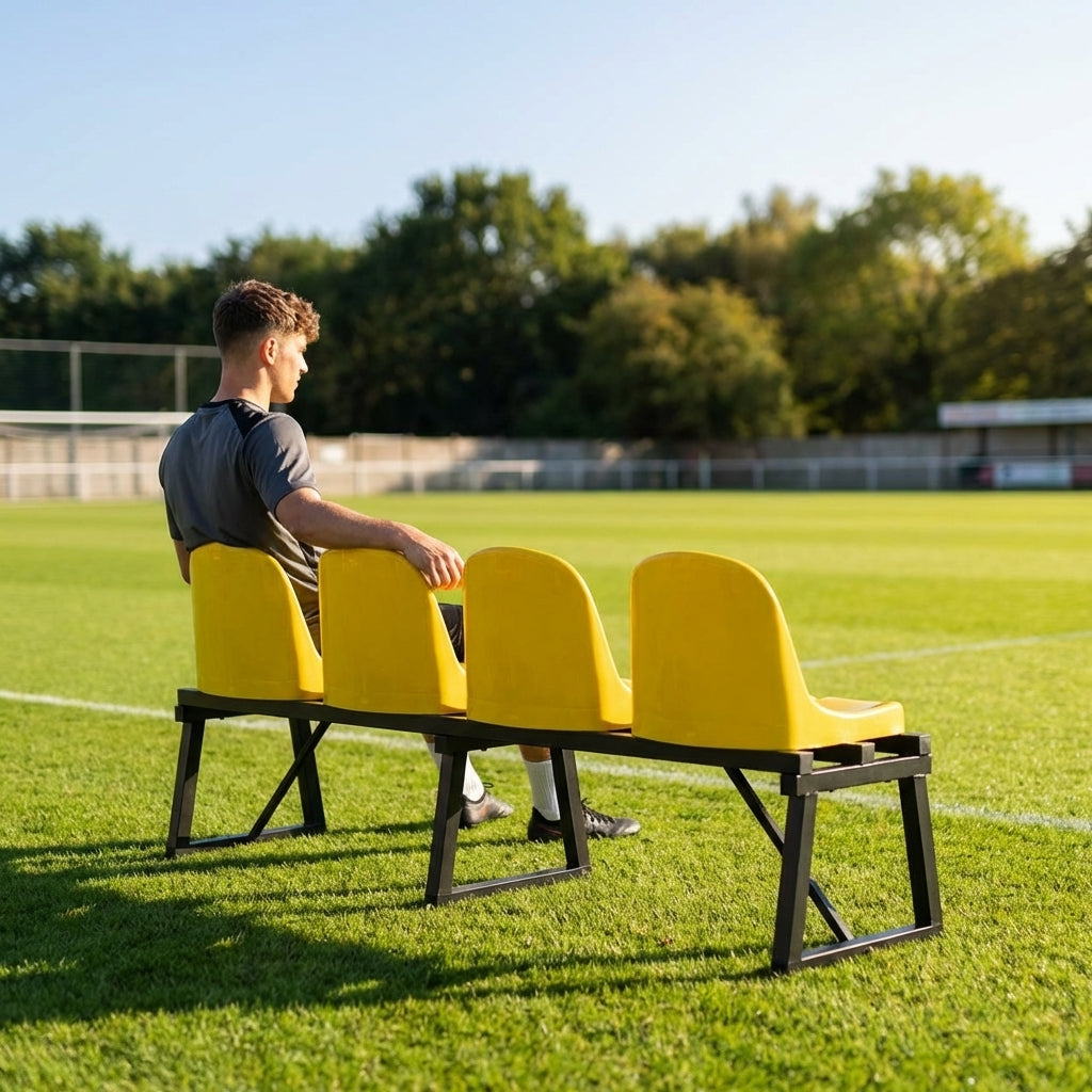 Aluminium sports bench with HDPE seats for indoor and outdoor use