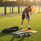 Football corner flag set with PVC poles and rubber bases