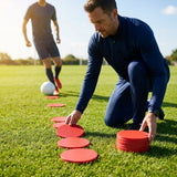 Mini flat disc markers in assorted colours for indoor and outdoor training