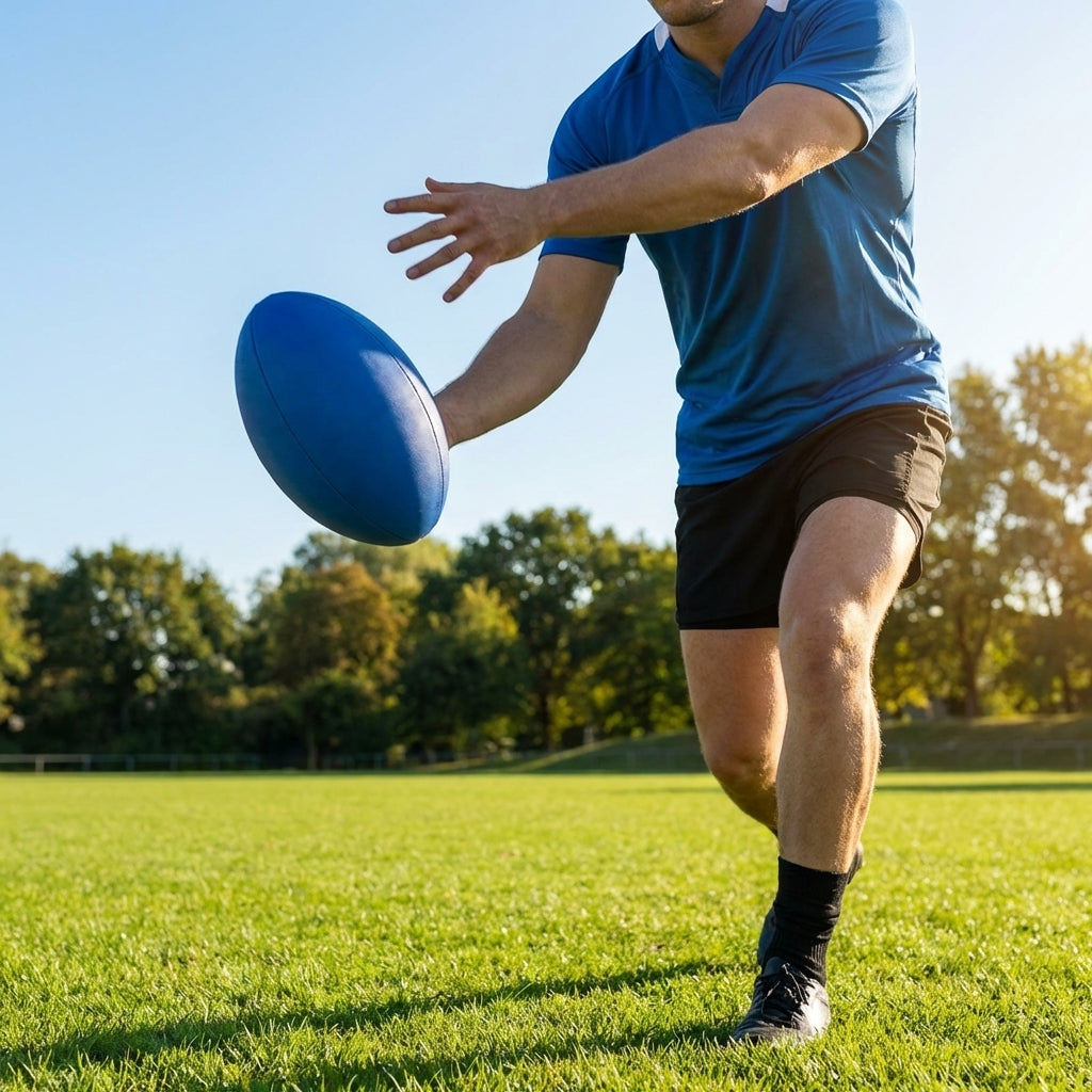 Mini Rugby Balls in Size 2, perfect for junior training, available in Blue, Green, and Pink