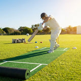 High-performance cricket matting with stump lines for clubs and schools