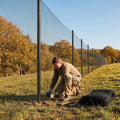 Black anti-litter netting made from HDPP twine for building sites