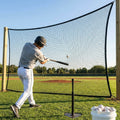 Heavy-duty baseball netting panels for indoor and outdoor use