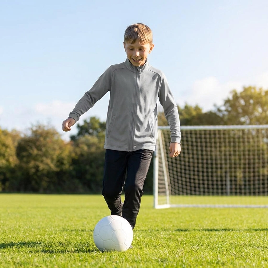 Kids' full zip sports jacket for training and casual wear