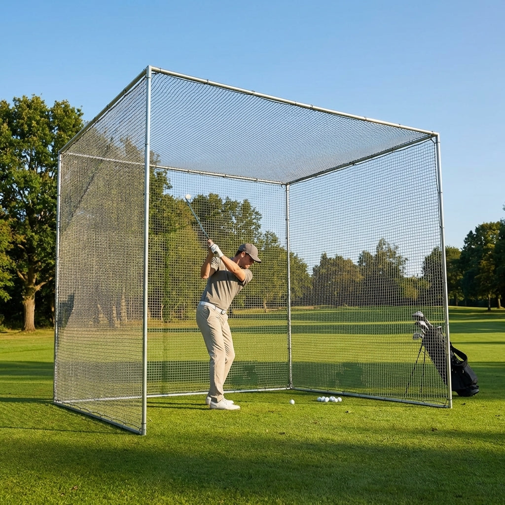 Golf Cage Replacement Parts including steel tubes and netting