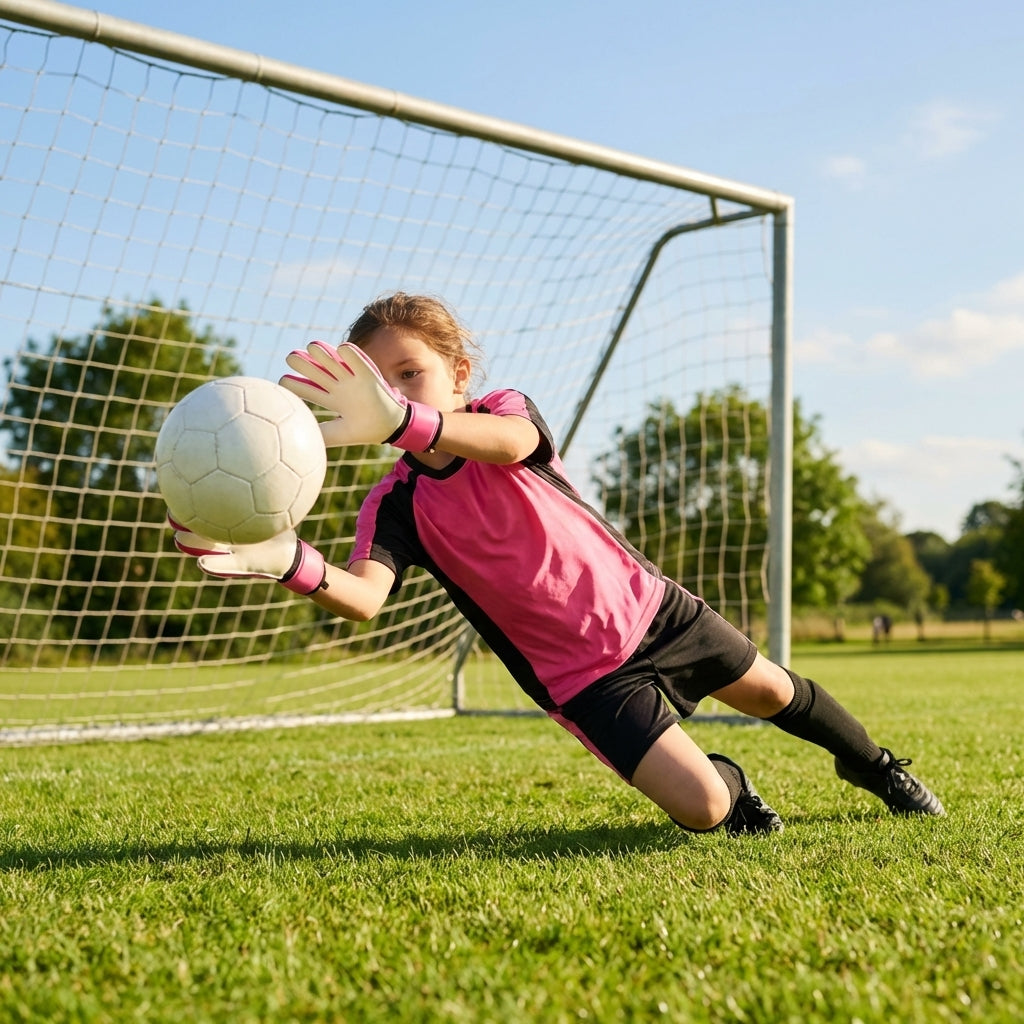 Goalkeeper gloves in various sizes and colours with EVA Foam and latex palm