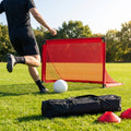 Folding football goal with aluminium frame and high-impact net