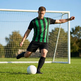 Men's Striped Football Shirt for Matches, Polyester
