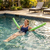 Colourful swimming pool noodles made from EVA foam