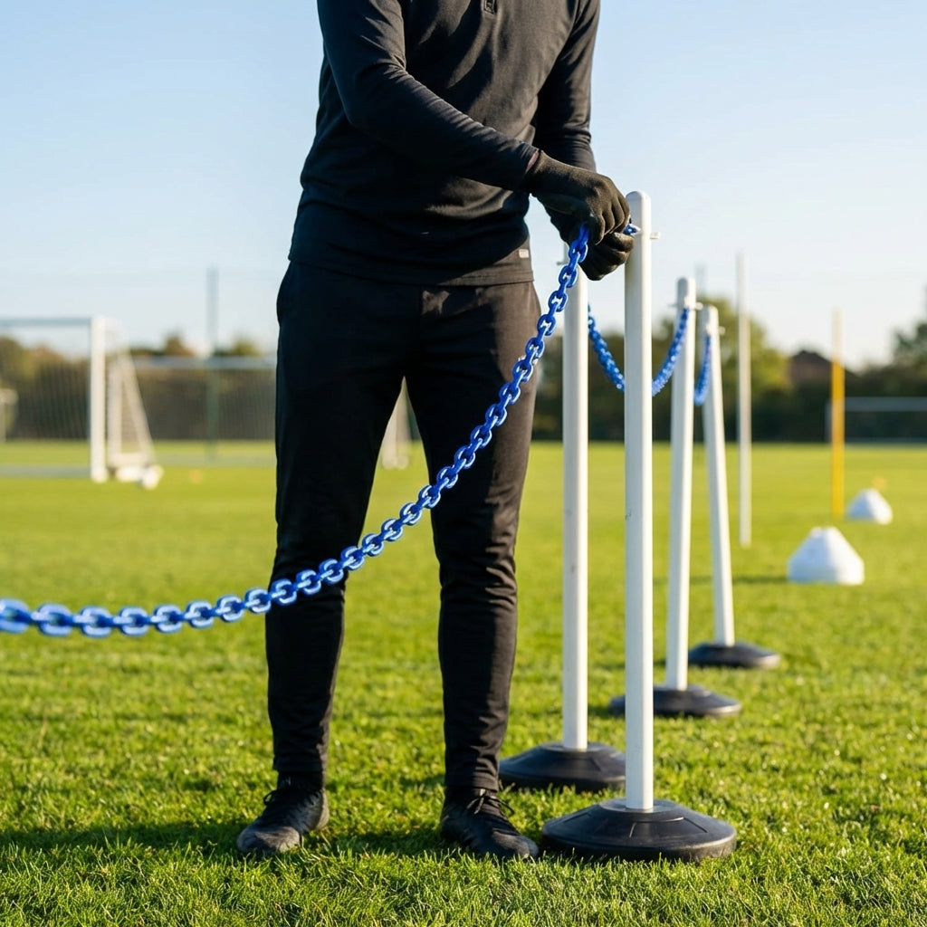 Plastic Chain Barrier in vibrant colours for versatile use