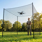 Drone enclosure net with HDPE twine for outdoor use