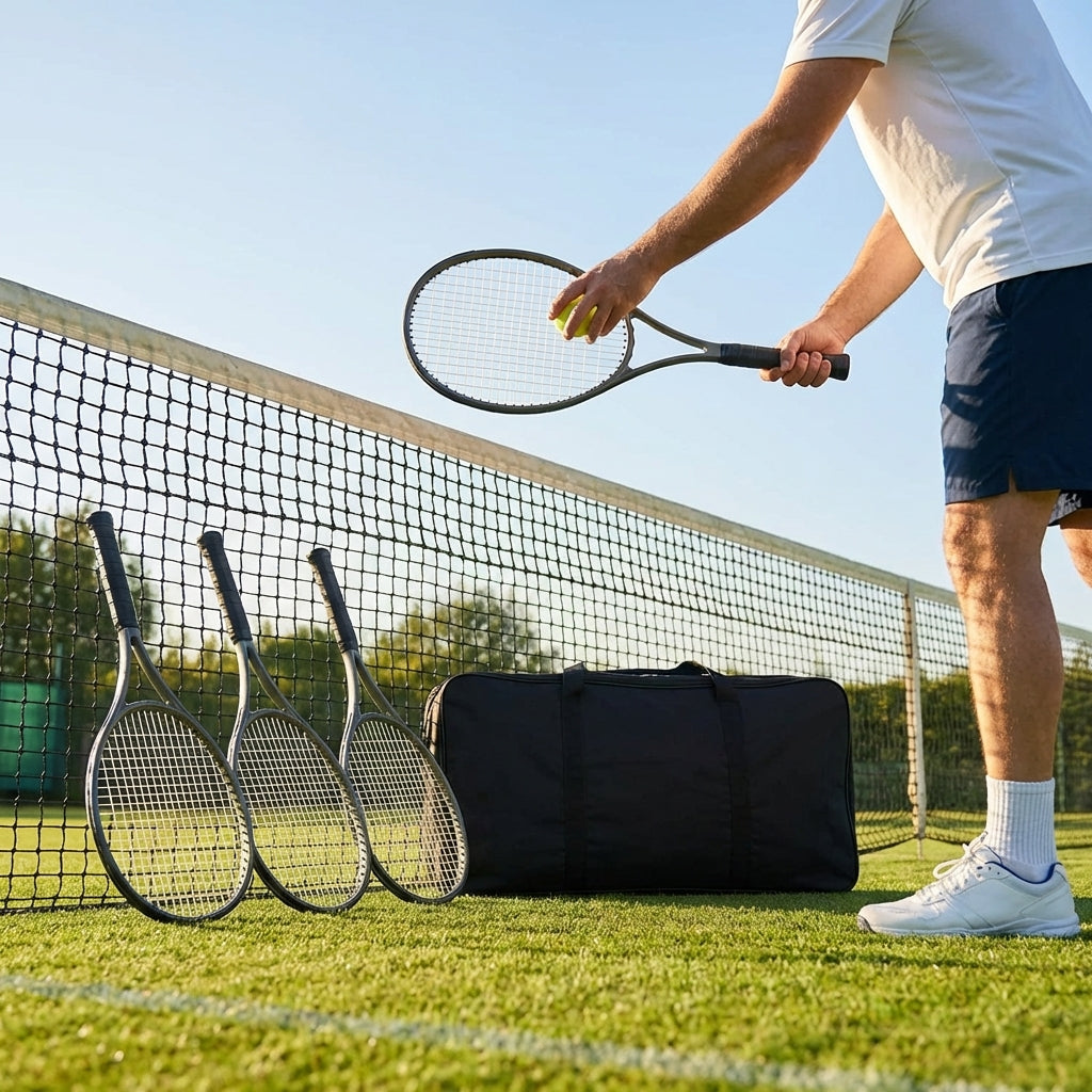 Tennis racket and bag set with aluminium rackets for coaches and players