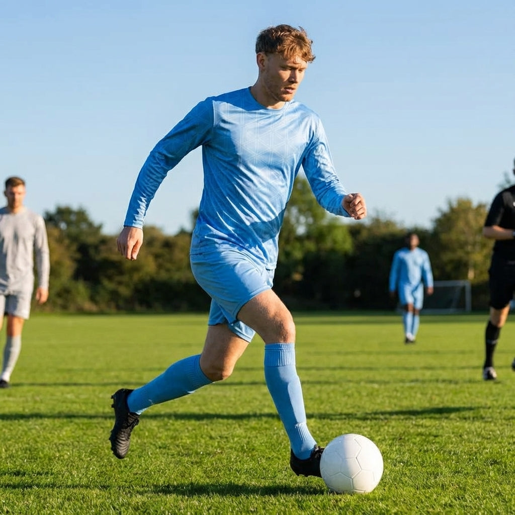Men's Long Sleeve Football Kit in multiple colours with socks and shorts