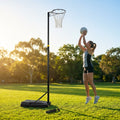 Adjustable netball posts for indoor and outdoor use
