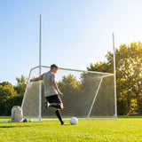 Aluminium Rugby & Football Goal in white, perfect for junior sports