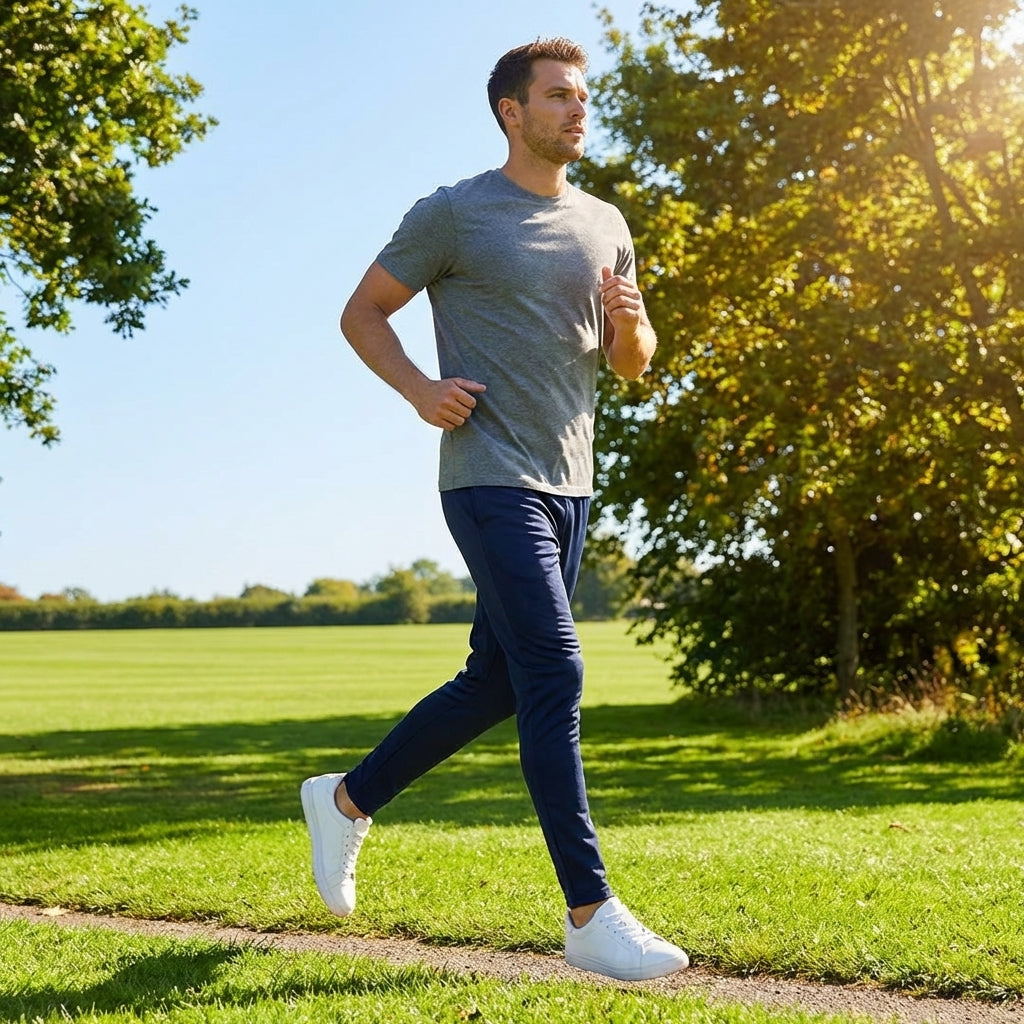 Men's tracksuit bottoms made of lightweight polyester for sportswear