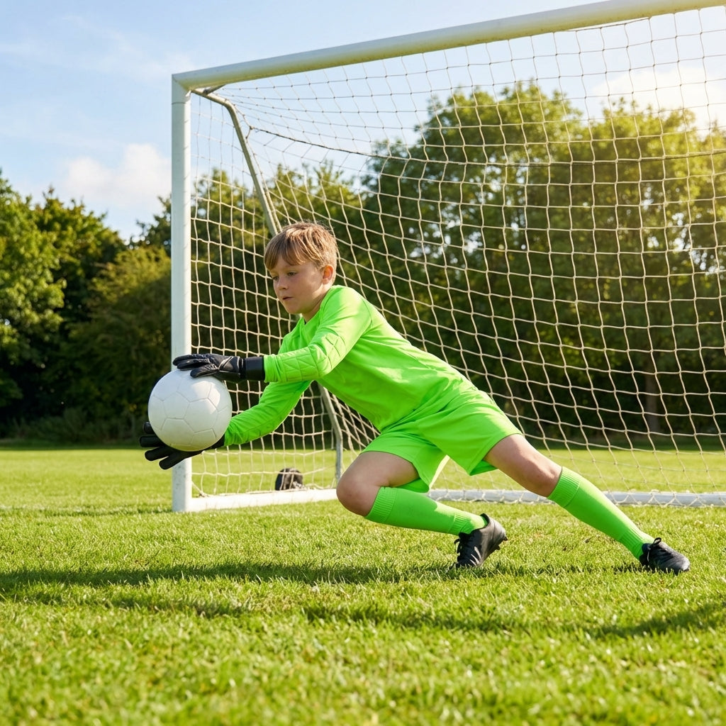 Kids' Goalkeeper Kit including shirt, shorts, and socks